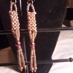 Hand Crafted  Light Brown Tassel Earrings